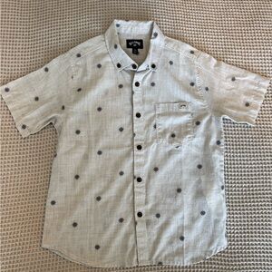 Billabong Kids Light Gray Floral Button Down Shirt